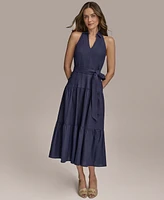 Donna Karan New York Women's Sleeveless Halter A-Line Dress