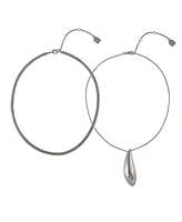Laundry by Shelli Segal Silver Tone 2pc Pendant Necklace Set