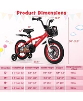 Kids Bike Adjustable with Storage Basket and Double Brake for 3-4 Years Old