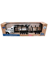 1/16 Big Farm Peterbilt Model Log Truck With Pup Trailer And Logs