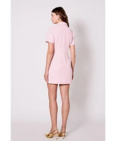 endless rose Women's Collared tweed Mini Dress