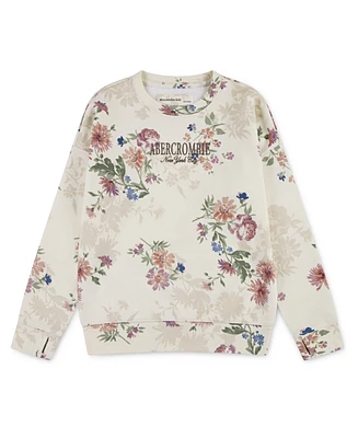 abercrombie kids Girls Floral Crewneck Sweatshirt