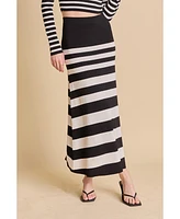 endless rose Women's Striped Midi Skirt