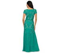 Adrianna Papell Women's Floral Sequin Gown