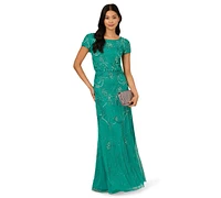 Adrianna Papell Women's Floral Sequin Gown