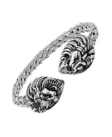 Steeltime Men's Stainless Steel Tiger End Cuff Bracelet