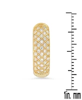 Steeltime Women's Simulated Diamonds Rounded Huggie Earrings