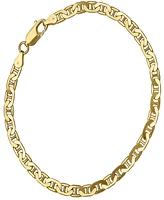 Steeltime Unisex 14K Gold Plated Sterling Silver 120 Mariner Superflat 8.5" Bracelet