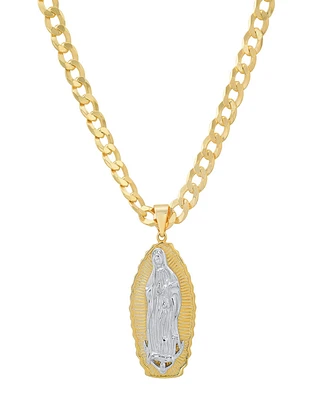 Steeltime Unisex 14K Gold Plated Our Lady Guadalupe Pendant Necklace