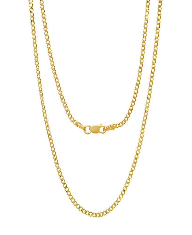 Steeltime Unisex 14K Gold Plated Cuban Flat Necklace