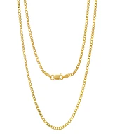 Steeltime Unisex 14K Gold Plated Cuban Flat Necklace