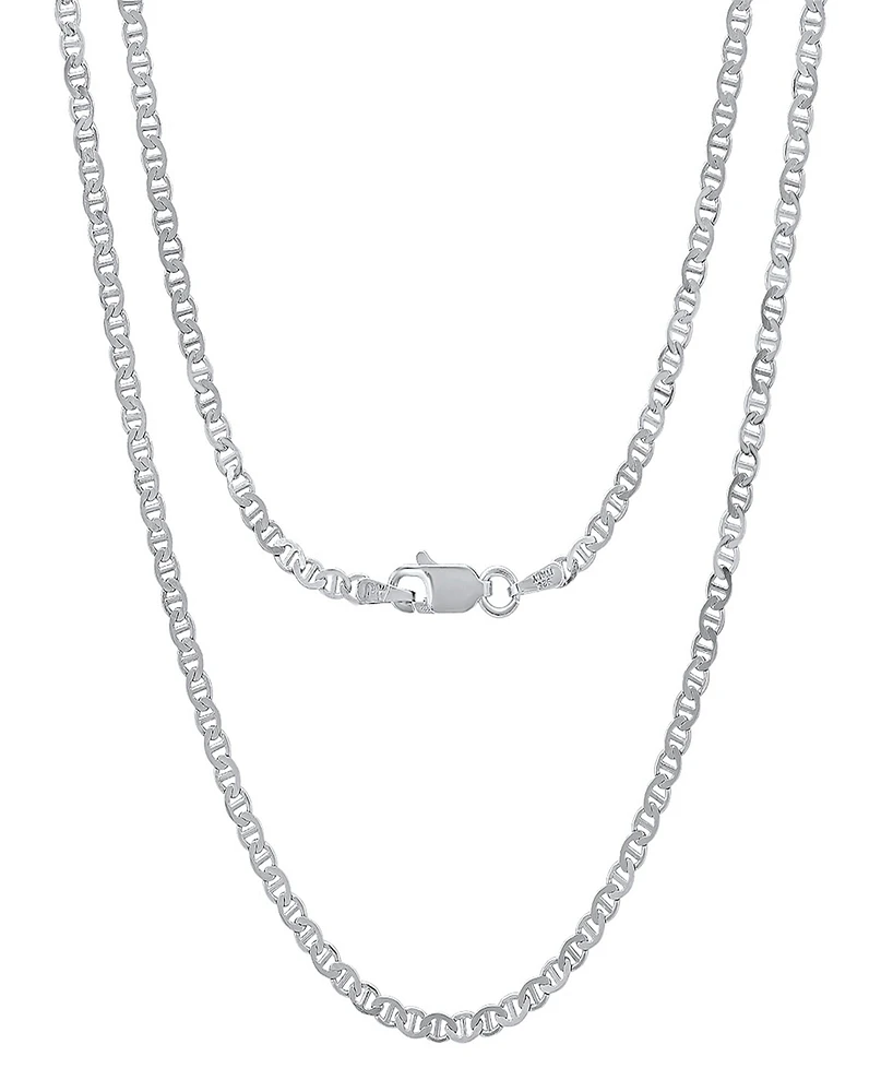 Steeltime Unisex Sterling Silver Mariner Superflat Necklace