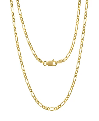 Steeltime Unisex 14K Gold Plated Figaro Hollow Necklace