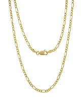 Steeltime Unisex 14K Gold Plated Figaro Hollow Necklace