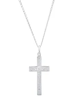 Steeltime Men's Sterling Silver Crucifix Paired Pendant Necklace