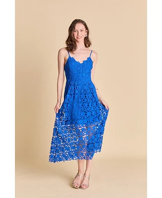 endless rose Women's Lace Cami Midi Dress