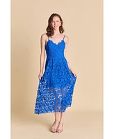 endless rose Women's Lace Cami Midi Dress
