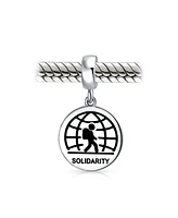 Bling Jewelry Symbol of Solidarity Dangle Charm Bead Sterling Silver for Immigrant Support
