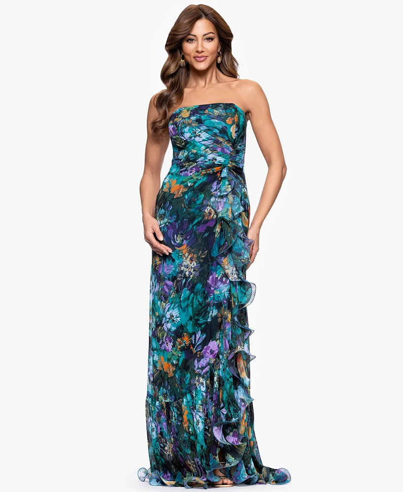 Xscape Women's Printed Sleeveless Maxi Dress