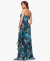 Xscape Women's Printed Sleeveless Maxi Dress