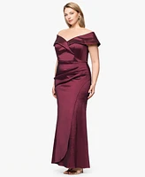 Xscape Plus Sweetheart-Neckline Long Sheath Dress