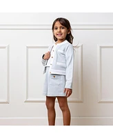 Hope & Henry Girls' French Terry Contrast Trim Cardigan, Kids