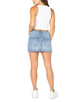 Celebrity Pink Juniors' Double-Button Mini Denim Skirt