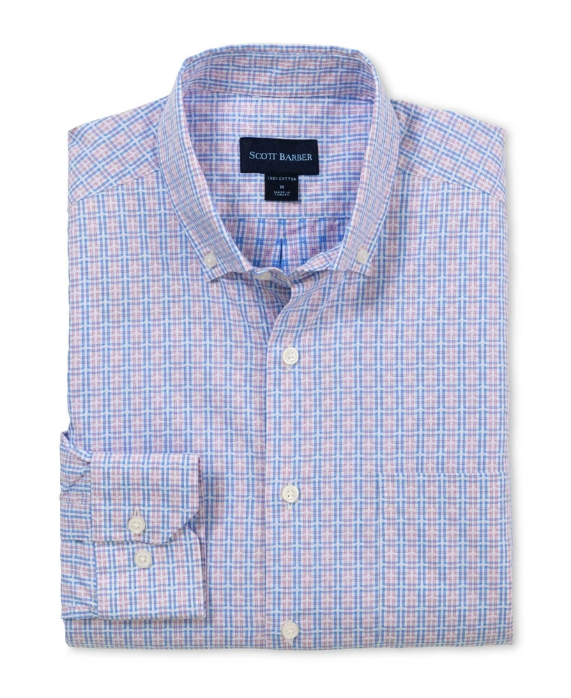 Scott Barber Men's Jacquard Plaid, Pink