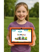 New Linsay 10.1" Kids Funny Tablet Octa Core 128GB Bundle with Red Kids Back Pack New Android 14 Dual Camera