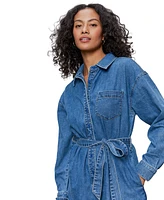 Sanctuary Women's Mare Tie-Waist Short-Sleeve Cotton Romper