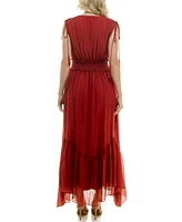 Taylor Women's V-Neck Handkerchief-Hem Dress