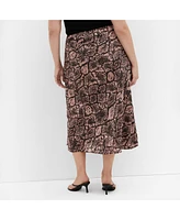 City Chic Plus Size Kyra Slip Midi Skirt