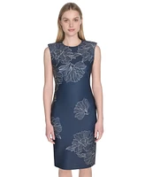 Calvin Klein Women's Sleeveless Scuba Sheath Dress