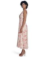 Calvin Klein Women's Sleeveless Chiffon Wrap A-Line Dress