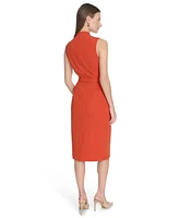 Calvin Klein Women's Sleeveless Midi Sheath Dress