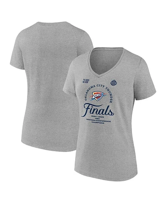 Fanatics Women's Steel Oklahoma City Thunder 2025 Nba Western Conference Champions Locker Room T-Shirt