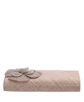 Nina Large Crystal Flower Slim Clutch Bag