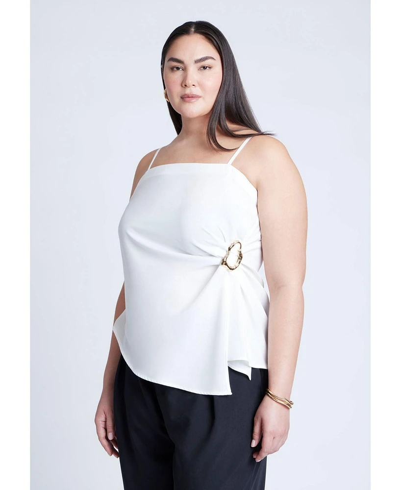Eloquii Plus Asym Top With Hardware Detail