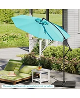 Slickblue Offset Cantilever Umbrella with 8 Ribs and Cross Base for Patio Shade