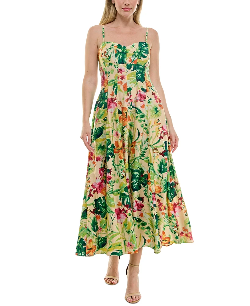 Taylor Women's Printed Sweetheart Fit & Flare Dress