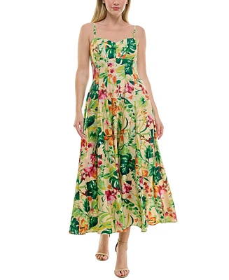 Taylor Women's Printed Sweetheart Fit & Flare Dress