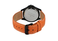Peugeot Men's 40mm Military Dial Sport Orange Canvas Strap Watch