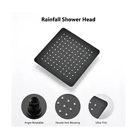 Rainsken Shower Head, 10 Inch High Pressure Rainfall Shower Head/Handheld Shower Combo with 11 Inch Extension Arm