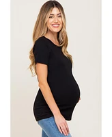 Pinkblush Maternity Black Basic Crew Neck Tee