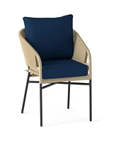 Deep Seat Chair Cushion Pads Set with Rope Belts for Indoor and Outdoor