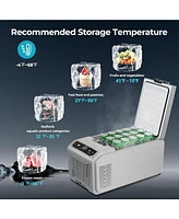 Cowsar 12 Volt Electric Cooler, 15.79QT(15L) Car Fridge, Portable Refrigerator with Intelligent Control Panel, 12V Cooler