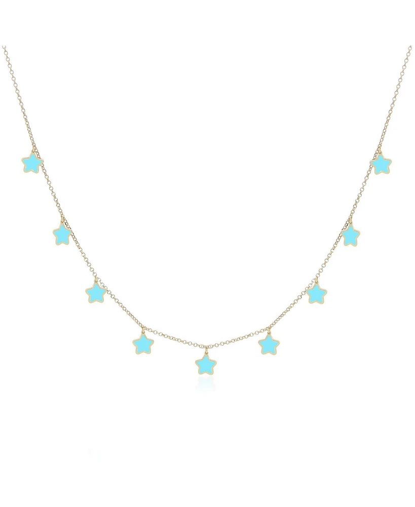 The Lovery Turquoise Star Dangle Necklace 14k Gold