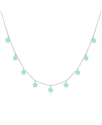 The Lovery Turquoise Star Dangle Necklace 14k Gold