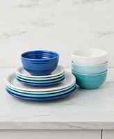 Fiesta Coastal Blues Bistro Coupe Dinner Plates, Set of 4
