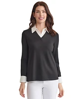 Jones New York Women's Serenity Knit Layered-Look Top